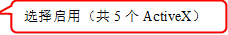 选择启用(共5个ActiveX)