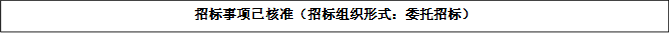 招标事项已核准（招标组织形式：委托招标）